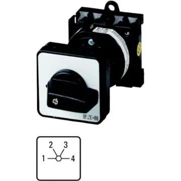 Eaton, 1P 4 Position 60° Multi Step Cam Switch, 690V (Volts), 20A, Short Thumb Grip Actuator - 022242 T0-2-8231/Z product image