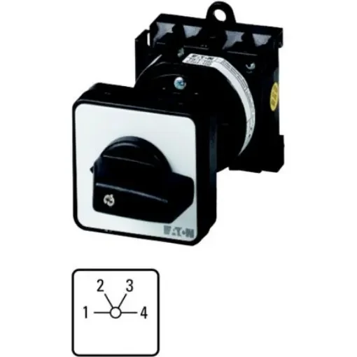 Eaton, 1P 4 Position 60° Multi Step Cam Switch, 690V (Volts), 20A, Short Thumb Grip Actuator - 022242 T0-2-8231/Z product image