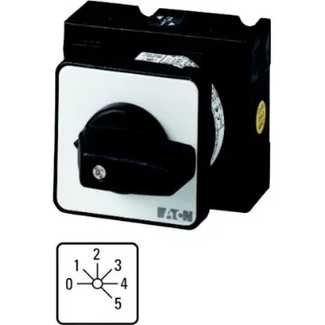 Eaton, 1P 6 Position 45° Multi Step Cam Switch, 690V (Volts), 32A, Toggle Actuator - 028642 T3-3-8243/E product image