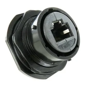 Amphenol Socapex RJF TV6A Series Receptacle Ethernet Connector, Jam Nut, Cat6a Straight 1 Port 8 -Way - RJFTV6A7SA1ZN product image