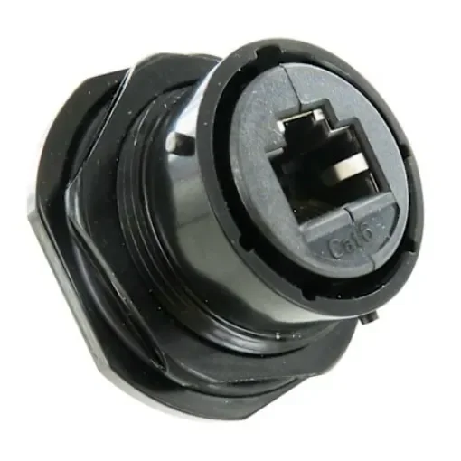 Amphenol Socapex RJF TV6A Series Receptacle Ethernet Connector, Jam Nut, Cat6a Straight 1 Port 8 -Way - RJFTV6A7SA1ZN product image