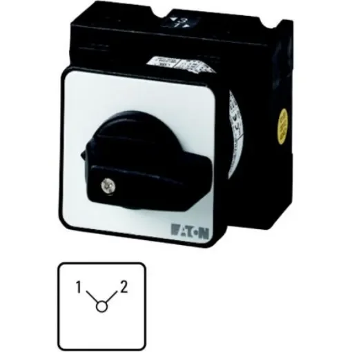 Eaton, 1P 2 Position 90° Changeover Cam Switch, 690V (Volts), 32A, Short Lever Actuator - 038108 T3-1-8220/E product image
