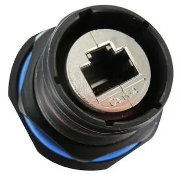 Amphenol Socapex RJF 6A Series Receptacle Ethernet Connector, Jam Nut, Cat6a Straight 1 Port 8 -Way - RJF6A7A1G product image