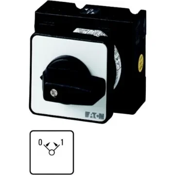 Eaton, 1P 2 Position 45° On-Off Cam Switch, 690V (Volts), 20A, Toggle Actuator - 081572 T0-1-15366/E product image