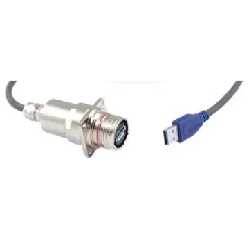 Amphenol Socapex Straight, Panel Mount, Female to Male- Dual Port Type USB A USB 3.0 IP68 USB Connector - CA USB3F TV 2 A ZN 80 product image