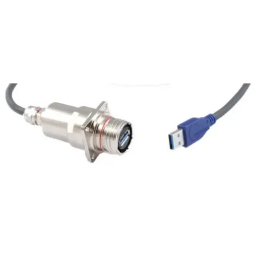 Amphenol Socapex Straight, Panel Mount, Female to Male- Dual Port Type USB A USB 3.0 IP68 USB Connector - CA USB3F TV 2 A G 80 product image