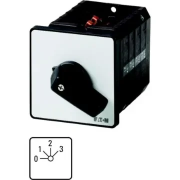 Eaton, 1P 4 Position 45° Multi Step Cam Switch, 690V (Volts), 63A, Short Thumb Grip Actuator - 093643 T5B-2-171/E product image