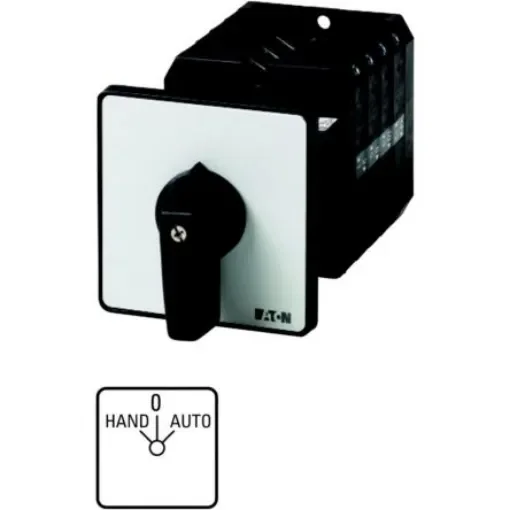 Eaton, 1P 3 Position 45° Changeover Cam Switch, 690V (Volts), 63A, Short Thumb Grip Actuator - 094372 T5B-1-15431/Z product image