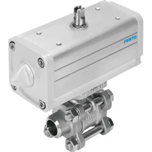 Festo Pneumatic 2 port Actuated Ball Valve - Double Acting, 6 - 8.4bar Operating Pressure - VZBA-1/4"-WW-63-T-22-F0304-V4V4T-PP15-R-90-C product image
