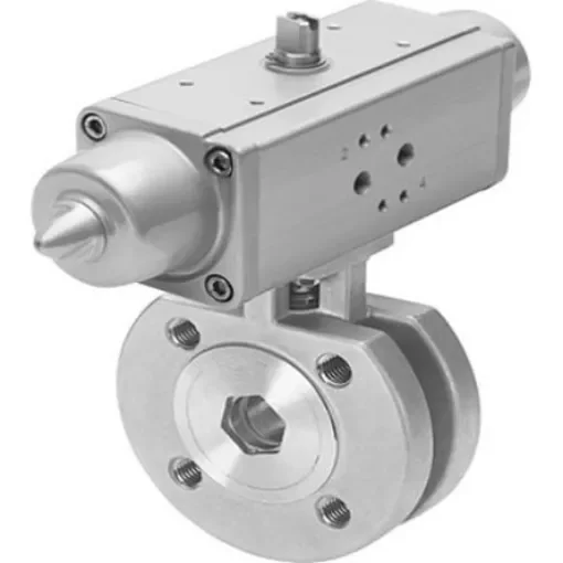 Festo Pneumatic 2 port Actuated Ball Valve - Single Acting, 6 - 8.4bar Operating Pressure - VZBC-15-FF-40-22-F0304-V4V4T-PS15-R-90-4-C product image