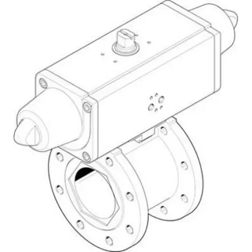 Festo Pneumatic 2 port Actuated Ball Valve - Single Acting, 6 - 8.4bar Operating Pressure - VZBC-80-FF-16-22-F07-V4V4T-PS180-R-90-4-C product image