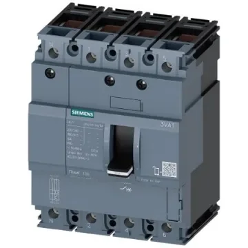 Siemens, SENTRON MCCB Molded Case Circuit Breaker 4P 25A, Breaking Capacity 16 kA, DIN Rail Mount - 3VA10252ED460AA0 product image