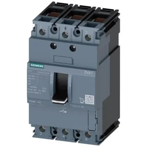 Siemens, SENTRON MCCB Molded Case Circuit Breaker 3P 80A, Breaking Capacity 25 kA, DIN Rail Mount - 3VA10803ED360AA0 product image