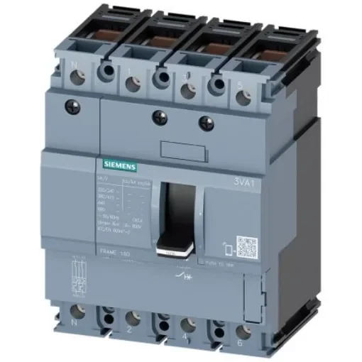 Siemens, SENTRON MCCB Molded Case Circuit Breaker 4P 32A, Breaking Capacity 70 kA, DIN Rail Mount - 3VA1132-6GD46-0AA0 product image