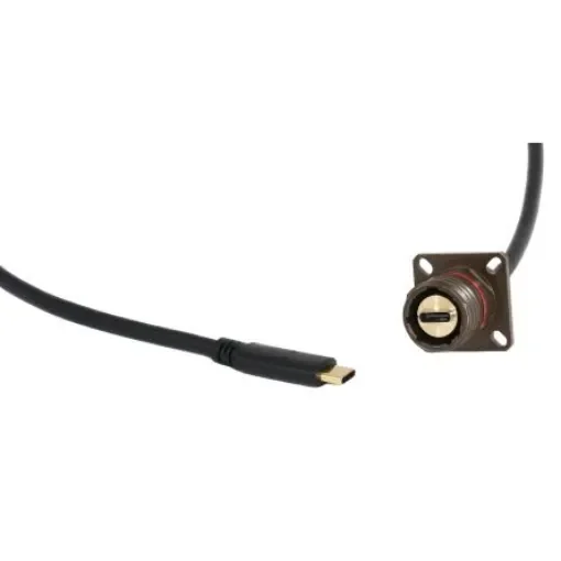 Amphenol Socapex Straight, Panel Mount, Female to Male- Dual Port Type Type C USB 3.2 IP68 USB Connector - USB3CFTV2N050 product image