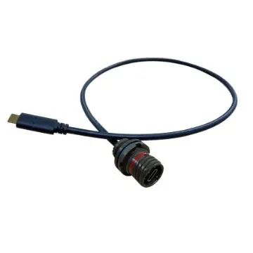 Amphenol Socapex Straight, Panel Mount, Female to Male- Dual Port Type Type C USB 3.2 IP68 USB Connector - USB3CFTV7ZN015 product image