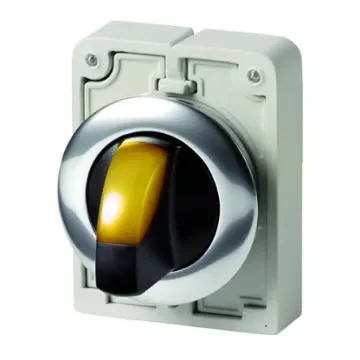 Eaton Toggle Selector Switch - 30mm Cutout Diameter, Illuminated 2 Positions - 187027 M30C-FWRLK-Y product image