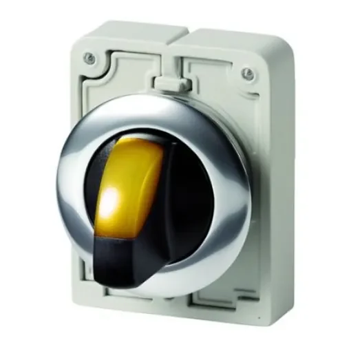 Eaton Toggle Selector Switch - 30mm Cutout Diameter, Illuminated 2 Positions - 187027 M30C-FWRLK-Y product image