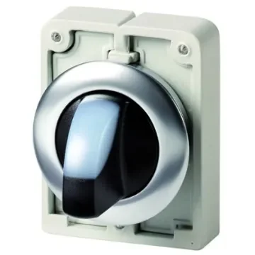Eaton Toggle Selector Switch - 30mm Cutout Diameter, Illuminated 2 Positions - 188080 M30I-FWRLK-W product image
