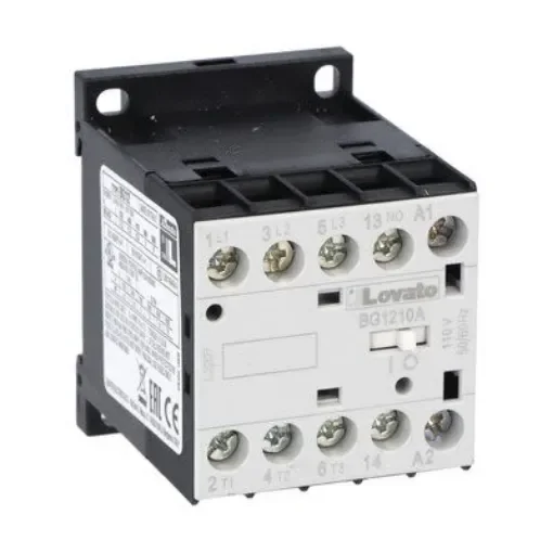Lovato BG 11BG Contactor, 48 V ac Coil, 3-Pole, 12 A, 5.5 kW, 1NO, 440 V - 11BG1210A048 product image