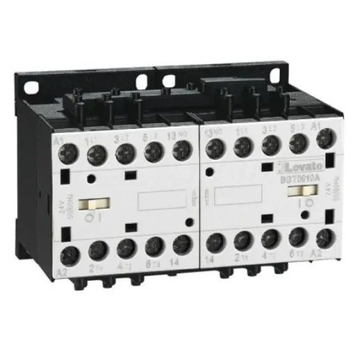 Lovato BG 11BG Reversing Contactor, 230 V ac Coil, 12 A, 5.7 kW, 1NO, 440 V - 11BGT1210A230 product image