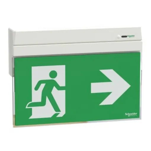 Schneider Electric LED Emergency Exit Sign, Wall, 1.6 W, Maintained - OVA59105 product image