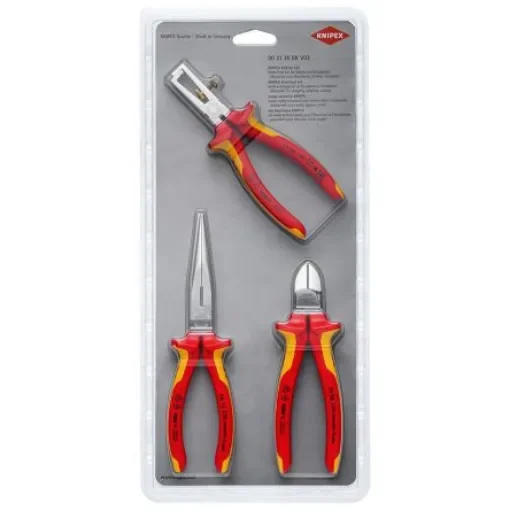 Knipex 3 Piece Electrical Set Tool Kit with No Storage, VDE Approved - 00 31 30 BK V03 product image