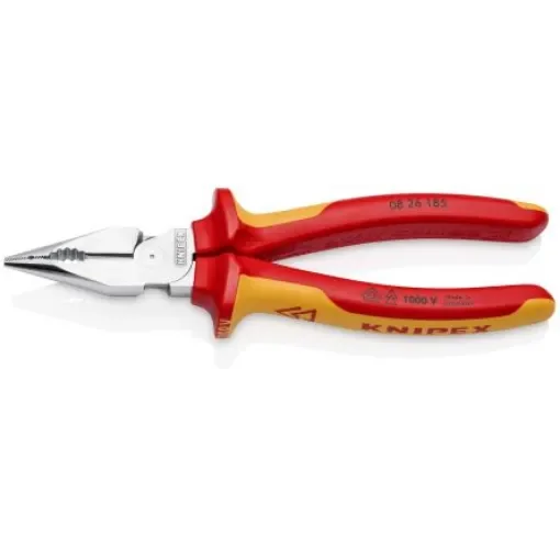 Knipex 26185 Combination Pliers, 185 mm Overall, Straight Tip, VDE/1000V - 08 26 185 product image