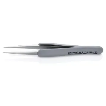 Knipex 123 mm, Stainless Steel, Fine, Straight, ESD Tweezers - 92 21 10 ESD product image