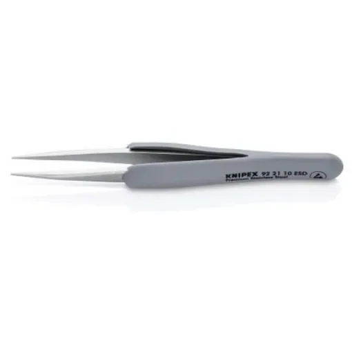 Knipex 123 mm, Stainless Steel, Fine, Straight, ESD Tweezers - 92 21 10 ESD product image