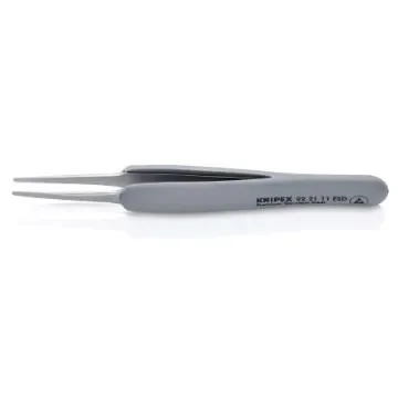Knipex 123 mm, Stainless Steel, Fine, Straight, ESD Tweezers - 92 21 11 ESD product image