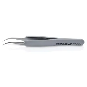 Knipex 122 mm, Stainless Steel, Bent, ESD Tweezers - 92 31 10 ESD product image
