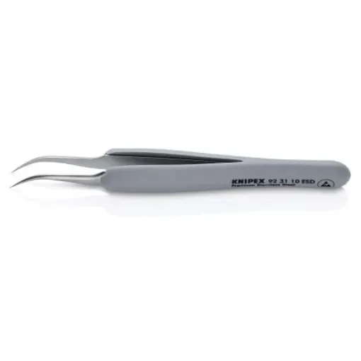 Knipex 122 mm, Stainless Steel, Bent, ESD Tweezers - 92 31 10 ESD product image
