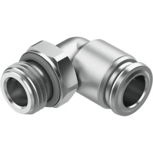 Festo NPQR Series Elbow Fitting, G 1/4 Male to 8 mm, Threaded-to-Tube Connection Style, 8085684 - NPQR-L-G14-Q8 product image