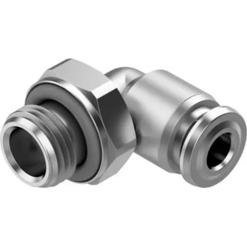 Festo NPQR Series Elbow Threaded-toTube Adaptor, G 1/8 Male to 4 mm, Threaded-to-Tube Connection Style, 8085680 - NPQR-L-G18-Q4 product image