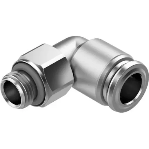 Festo NPQR Series Elbow Fitting, G 1/8 Male to 8 mm, Threaded-to-Tube Connection Style, 8085682 - NPQR-L-G18-Q8 product image