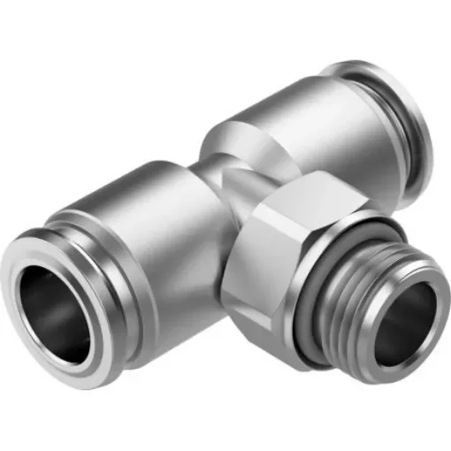 Festo NPQR Series T Fitting, G 1/8 Male to 8 mm, Threaded-to-Tube Connection Style, 8085693 - NPQR-T-G18-Q8 product image