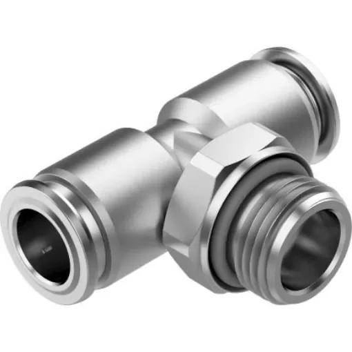 Festo NPQR Series T Fitting, G 3/8 Male to 10 mm, Threaded-to-Tube Connection Style, 8085695 - NPQR-T-G38-Q10 product image
