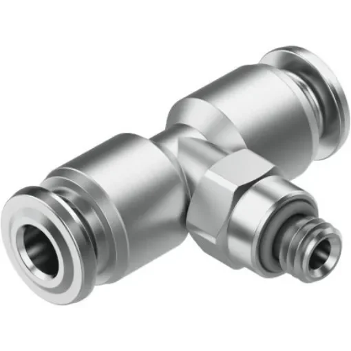 Festo NPQR Series T Fitting, M5 Male to 4 mm, Threaded-to-Tube Connection Style, 8085691 - NPQR-T-M5-Q4 product image