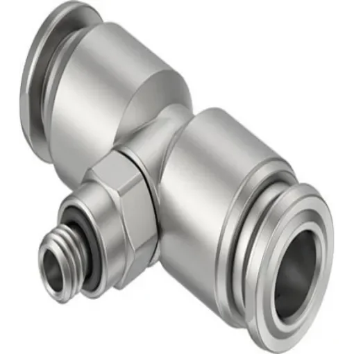 Festo NPQR Series T Fitting, M5 to 6 mm, Threaded-to-Tube Connection Style, 8099103 - NPQR-T-M5-Q6 product image