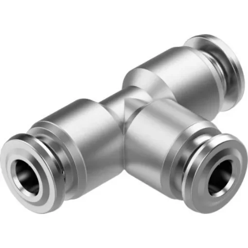 Festo NPQR Series T Fitting, Push In 4 mm to Push In 4 mm, Tube-to-Tube Connection Style, 8085716 - NPQR-T-Q4-E product image