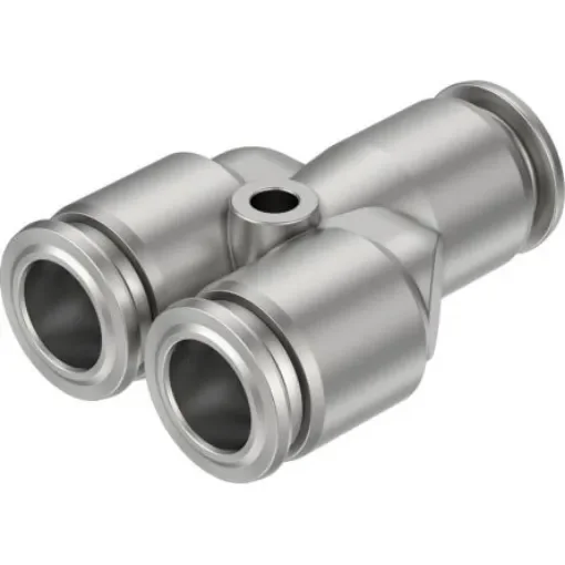 Festo NPQR Series Y Fitting, Push In 10 mm to Push In 10 mm, Tube-to-Tube Connection Style, 8085726 - NPQR-Y-Q10-E product image