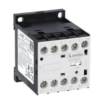 Lovato BG06 Contactor, 110 V Coil, 3-Pole, 6 A, 3 kW, 1NC, 690 V - 11BG0601D110 product image