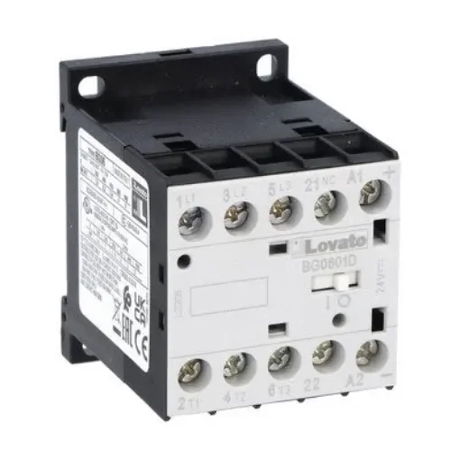 Lovato BG06 Contactor, 220 V dc Coil, 3-Pole, 6 A, 18 kW, 1NC, 690 V - 11BG0601D220 product image