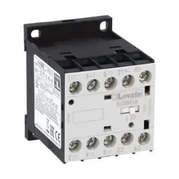 Lovato BG09 Contactor, 120 V ac Coil, 3-Pole, 9 A, 22 kW, 1NC, 690 V - 11BG0901A12060 product image