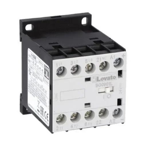 Lovato BG09 Contactor, 24 V dc Coil, 3-Pole, 9 A, 22 kW, 1NC, 690 V - 11BG0901L024 product image