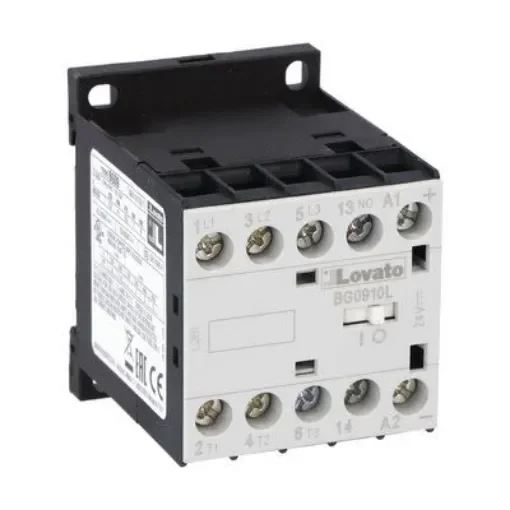 Lovato BG09 Contactor, 24 V dc Coil, 3-Pole, 9 A, 22 kW, 1NO, 690 V - 11BG0910L024 product image