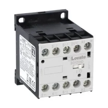 Lovato BG12 Contactor, 125 V dc Coil, 3-Pole, 12 A, 22 kW, 1NC, 690 V - 11BG1201D125 product image