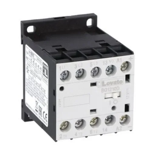 Lovato BG12 Contactor, 110 V Coil, 3-Pole, 12 A, 5 kW, 1NO, 690 V - 11BG1210D110 product image