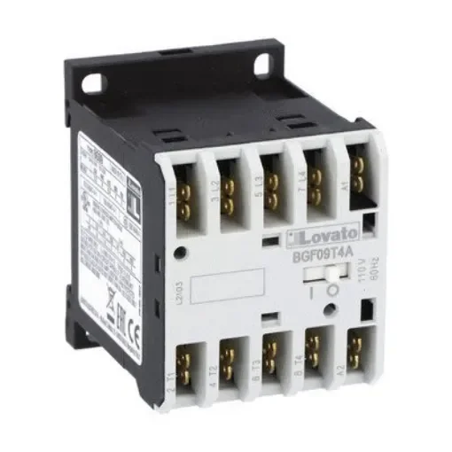 Lovato BGF09 Contactor, 24 V Coil, 4-Pole, 4 A, 22 kW, 690 V - 11BGF09T4A024 product image